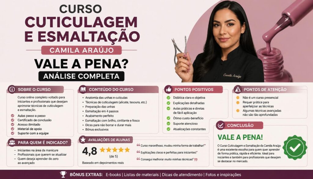 Mãos bem cuidadas com unhas impecáveis, destacando técnica profissional de cuticulagem e esmaltação.